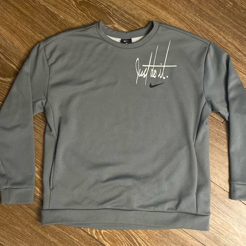 Women Nike Gray Just Do It Sweater Pullover Size S